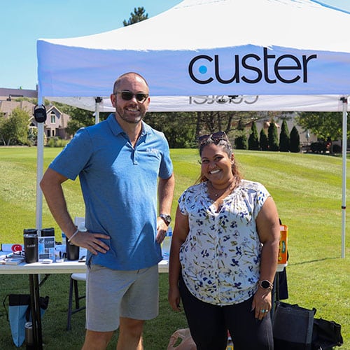 Custer booth at 2022 golf outing