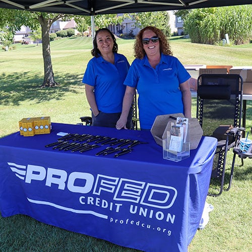 ProFed booth at 2022 golf outing