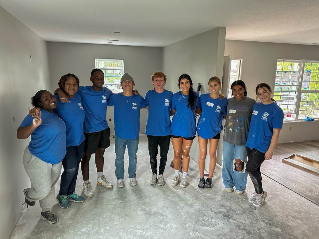 Group of students at student build