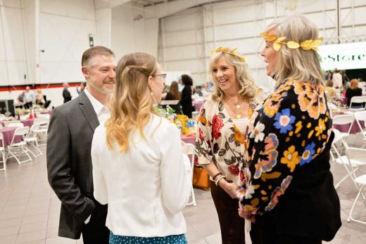Event attendees talking