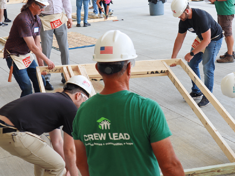Crew lead overseeing Panel Build volunteers