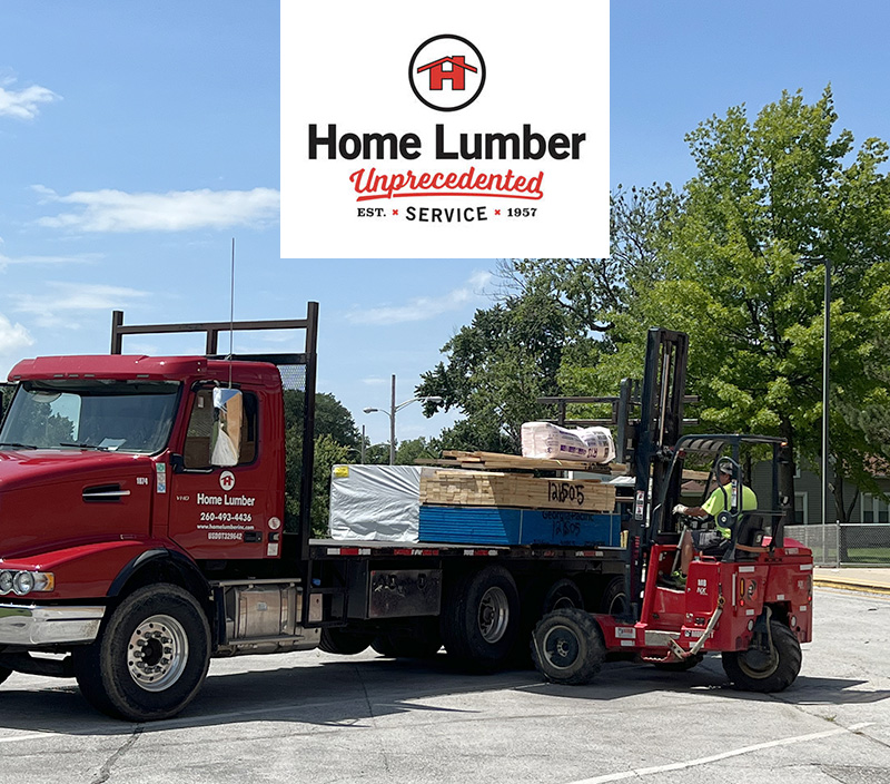 Delivery from Home Lumber at build site