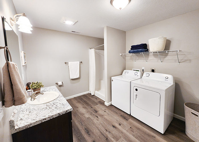 Laundry room and bathroom