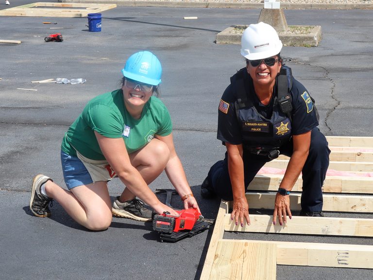 Dannielle with nail gun