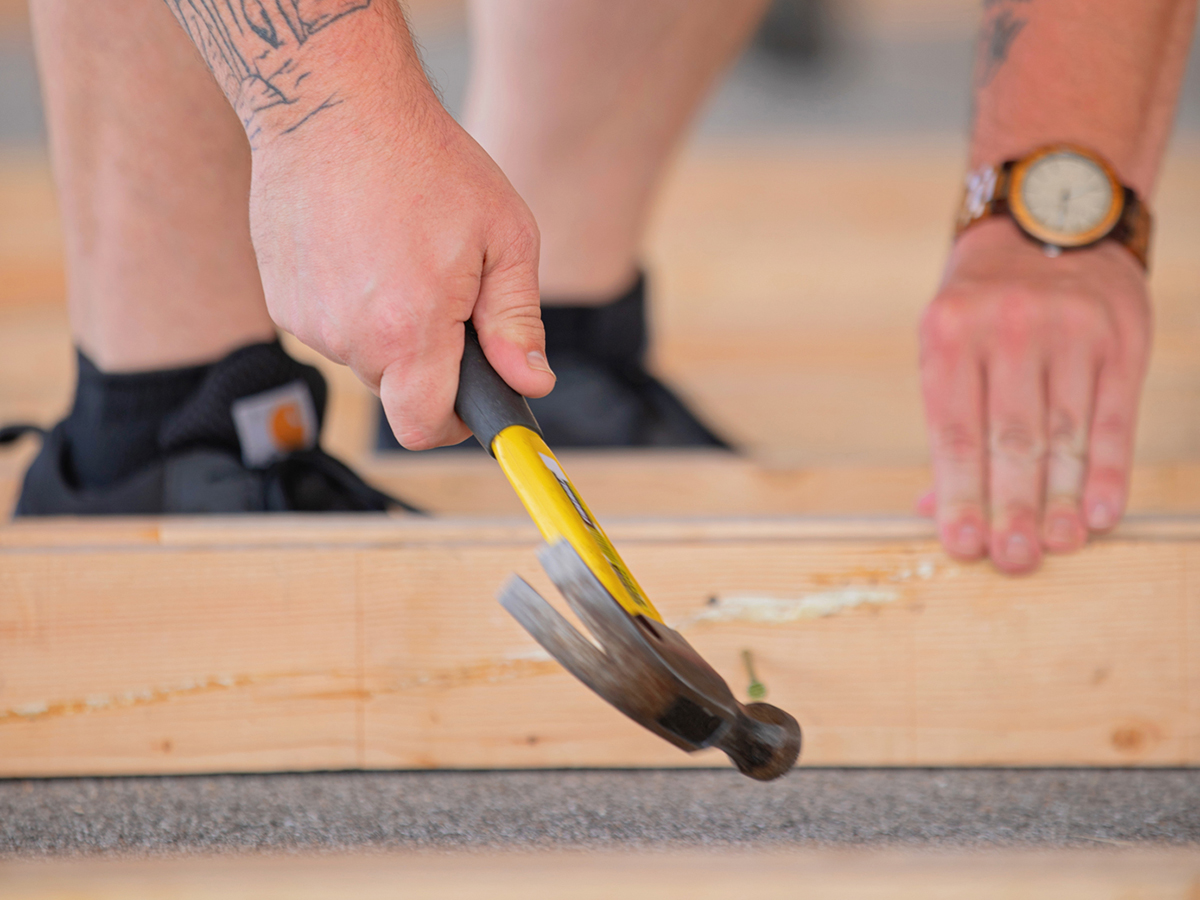 Volunteer Hammering Framing