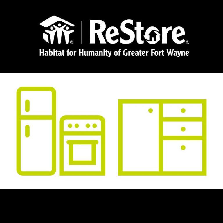 Appliances and cabinets icons with ReStore logo